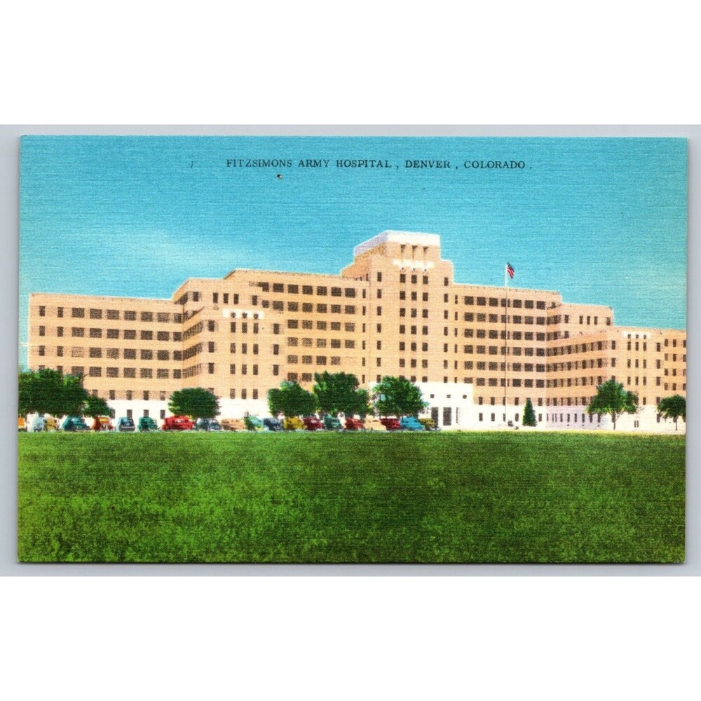 Vintage Linen Postcard Fitzsimons Army Hospital Denver Colorado Elmer C Clark